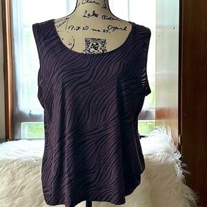 Purple and Black Zebra Print Tank Top by Softworks XXL stretch knit fabric